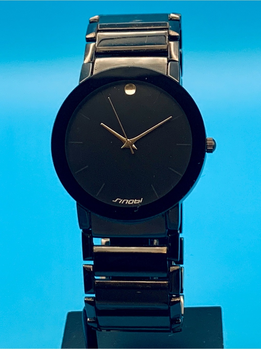 Men's Black Minimalist Stainless Steel Watch